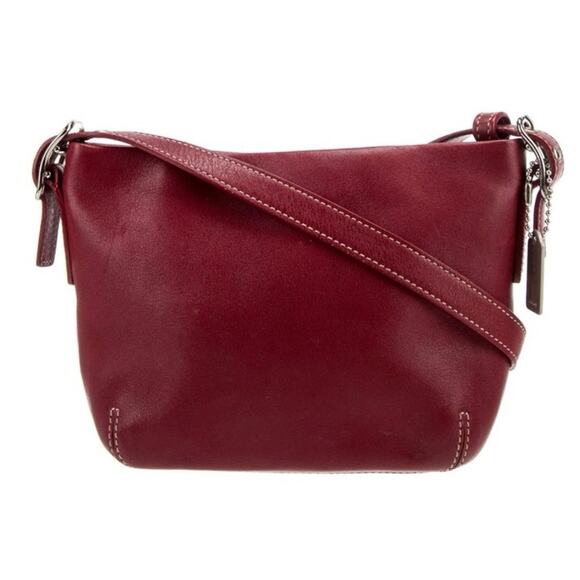 Coach Mini Bag Women's Red Leather Adjustable Strap Casual Bag with Hangtag - Picture 1 of 10